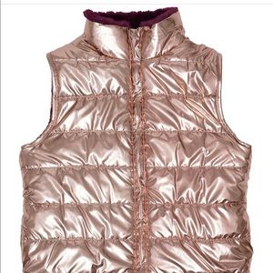 Big girls shiny reversible vest